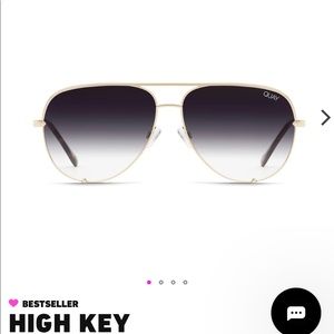Rare‼️Quay High Key Rimless Gold Fade Aviator Sunglasses
